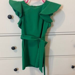 Green Ruffled Kids Dress